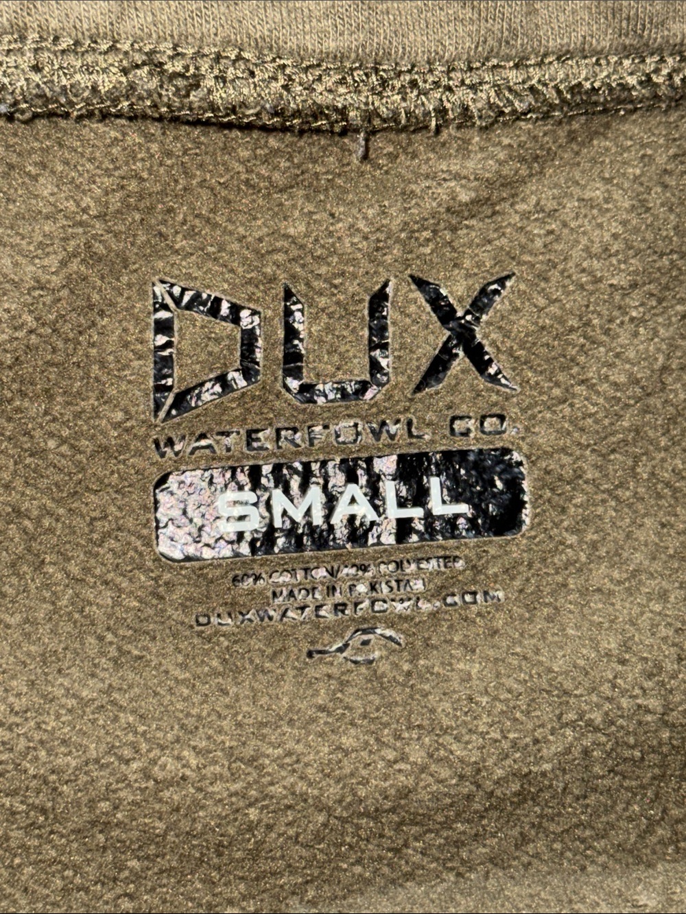 DUX WATERFOWL CO OLIVE GRN DRAWSTRING WAIST CUFFED ANKLES SIDE PKTS/BK PKT ZIP - Picture 8 of 15